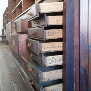 Depression era packing case drawers with lining board face - 2021