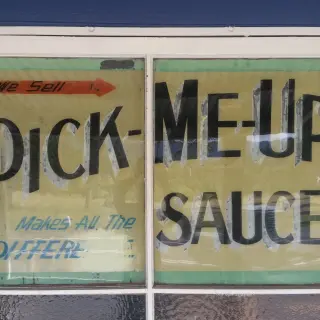 Detail of hand painted signage - 2021