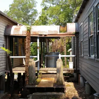 The covered way prior to replacement was neither original, nor salvageable