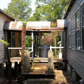 The covered way prior to replacement was neither original nor salvageable